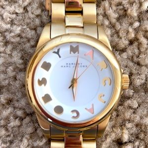 Marc By Marc Jacobs Gold Wristwatch with White Face, BY MARC JACOBS “Numbers”